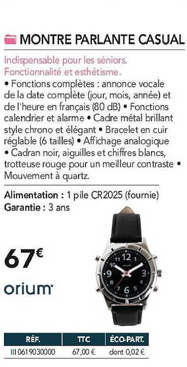 montre parlante casual