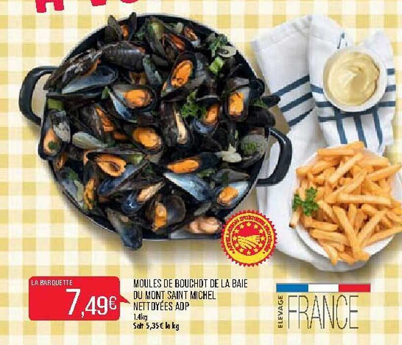 Moules De Bouchot De La Baie Du Mont Saint Michel Nettoyées Aop