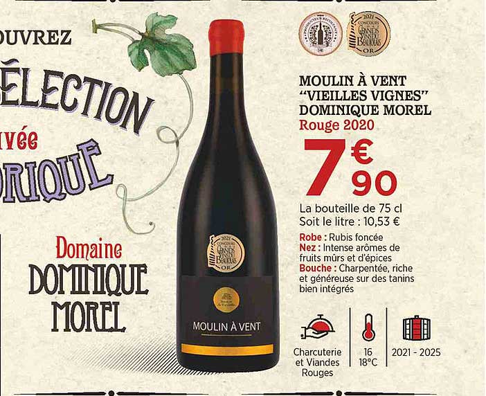 moulin à vent "vieilles vignes" dominique morel rouge 2020