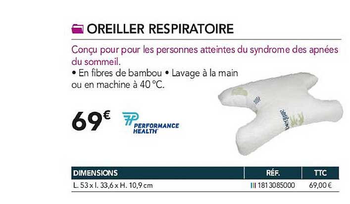 oreiller respiratoire performance health