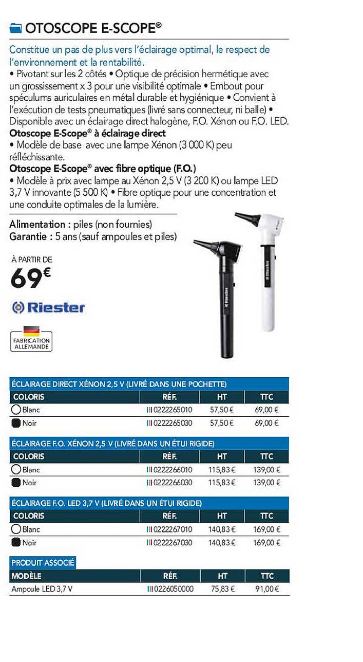 otoscope e-scope riester