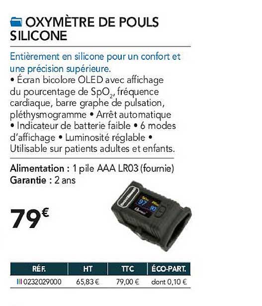 oxymètre de pouls silicone