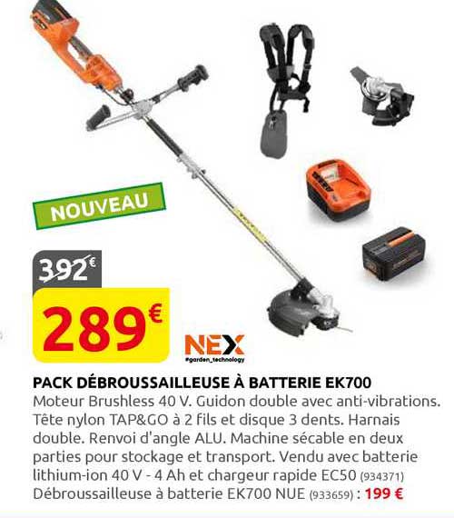 Pack Débroussailleuse à Batterie Ek700 Nex