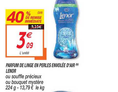 parfum de linge en perles envolée d'air lenor