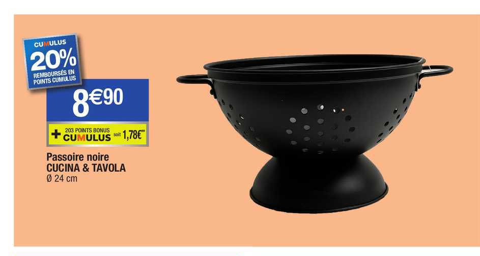 passoire noire cucina & tavola