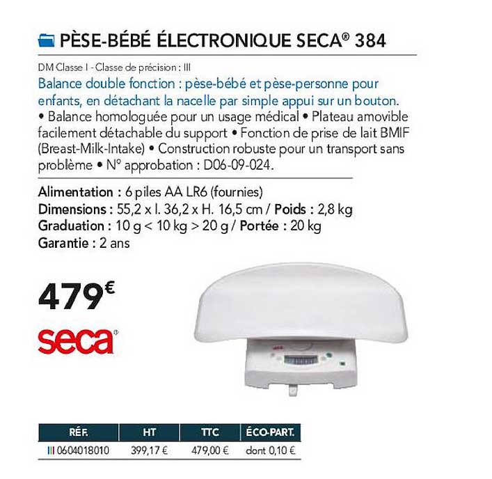 pèse-bébé électronique seca 384
