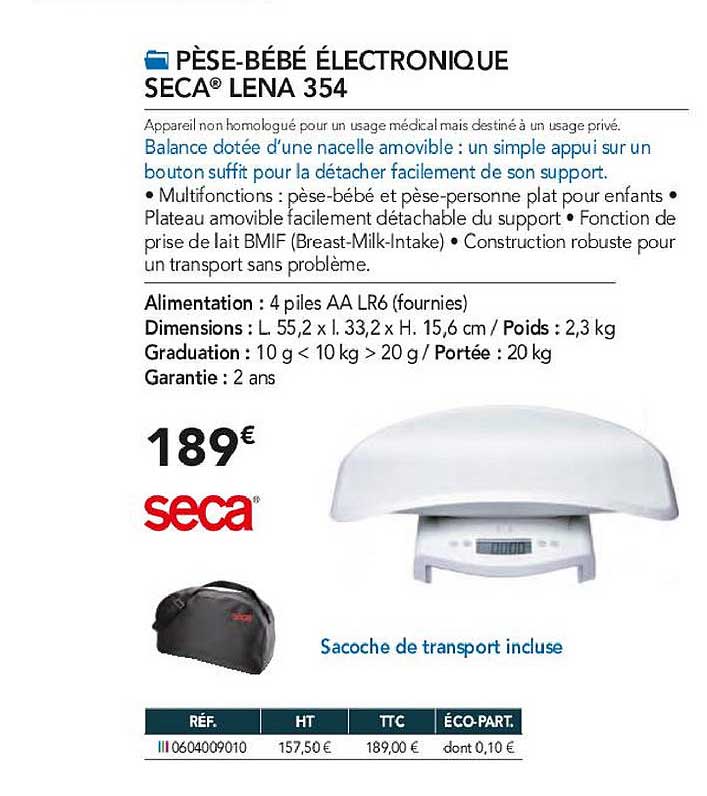 pèse-bébé électronique seca lena 354