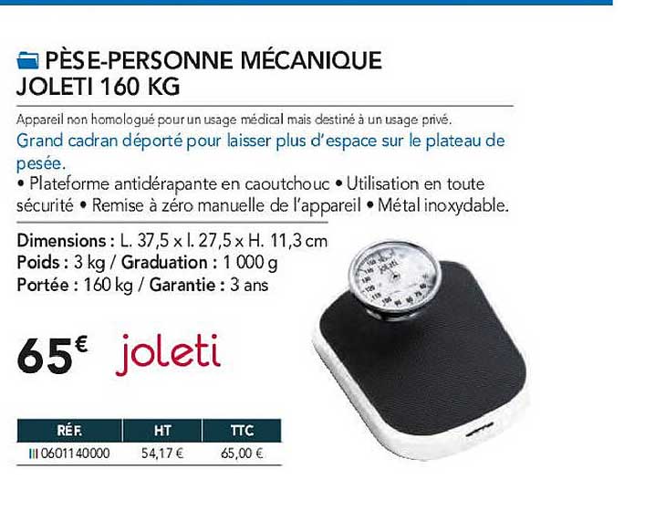 Pèse-personne Mécanique Joleti 160 Kg