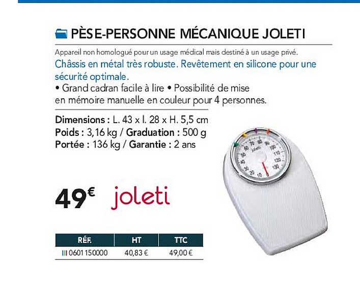 pèse-personne mécanique joleti