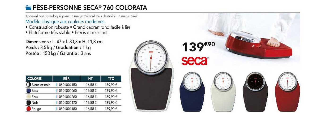 pèse-personne seca 760 colorata