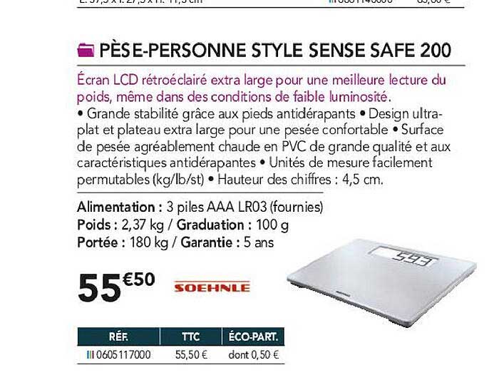 Pèse-personne Style Sense Safe 200 Soehnle