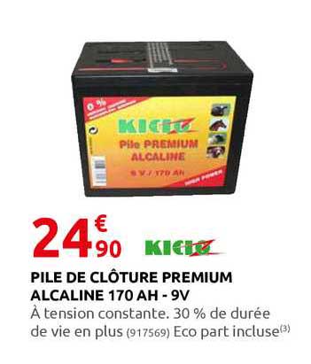 pile de clôture premium alcaline 170 ah - 9v