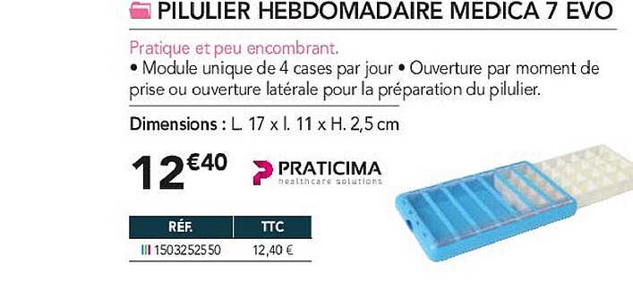 pilulier hebdomadaire medica 7 evo praticima