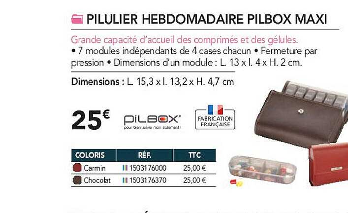 pilulier hebdomadaire pilbox maxi