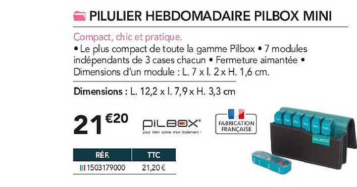 Pilulier Hebdomadaire Pilbox Mini