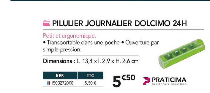 pilulier journalier dolcimo 24h praticima