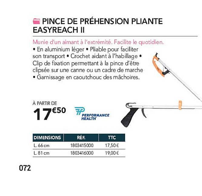 pince de préhension pliante easyreach II performance health