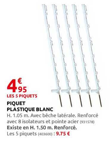 Piquet Plastique Blanc