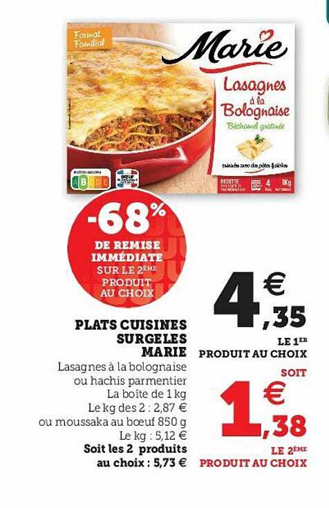 Plats Cuisinés Surgelés Marie