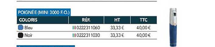 poignée (mini 3000 f.o.)