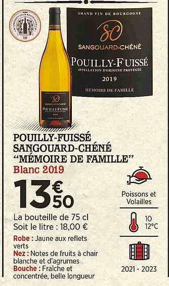 pouilly-fuissé sangouard-chéné "mémoire de famille" blanc 2019