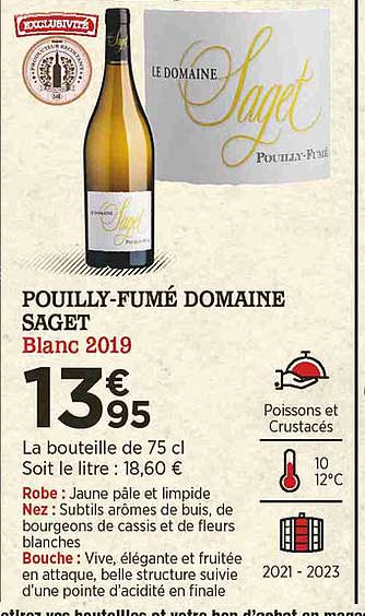 pouilly-fumé domaine saget blanc 2019