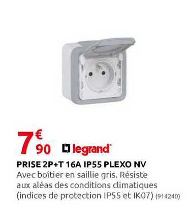prise 2p+t 16a ip55 plexo nv legrand