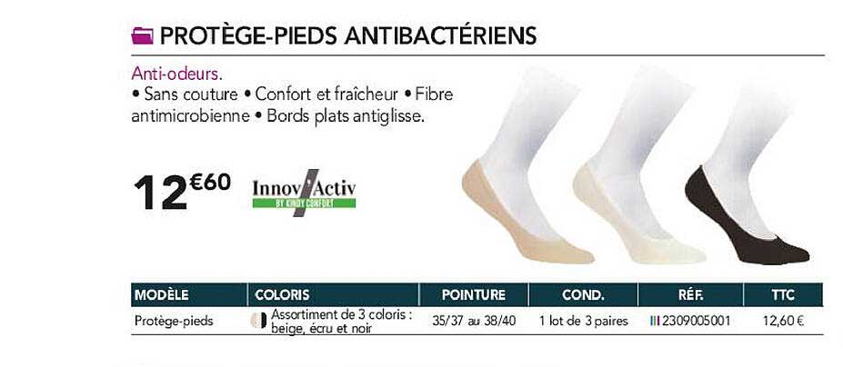 protège-pieds antibactériens innov'activ