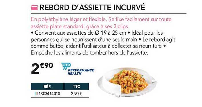 rebord d'assiette incurvé performance health