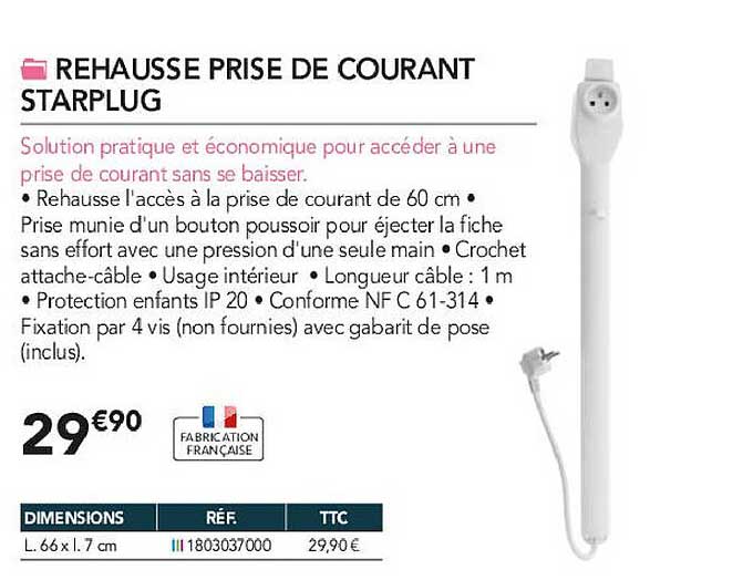 rehausse prise de courant starplug