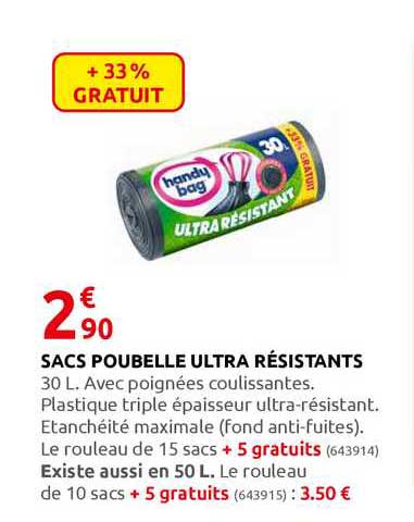 sacs poubelle ultra résistants