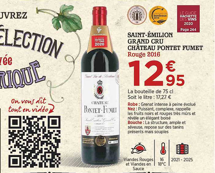saint-émilion grand cru château pontet fumet rouge 2016