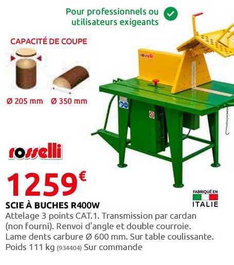 scie à buches r400w rosselli
