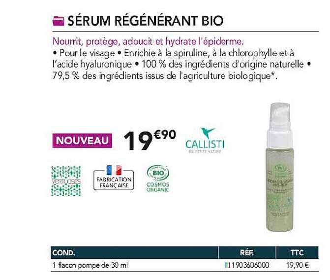 sérum régénérant bio