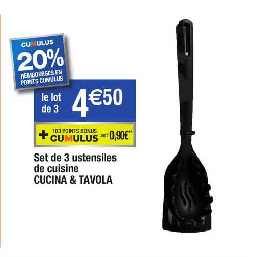 set de 3 ustensiles de cuisine cucina & tavola
