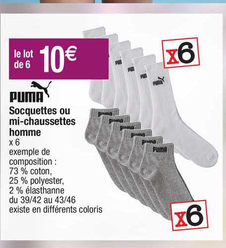 socquettes ou mi-chaussettes homme puma
