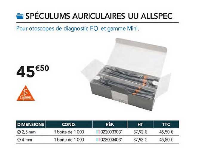 spéculums auriculaires uu allspec