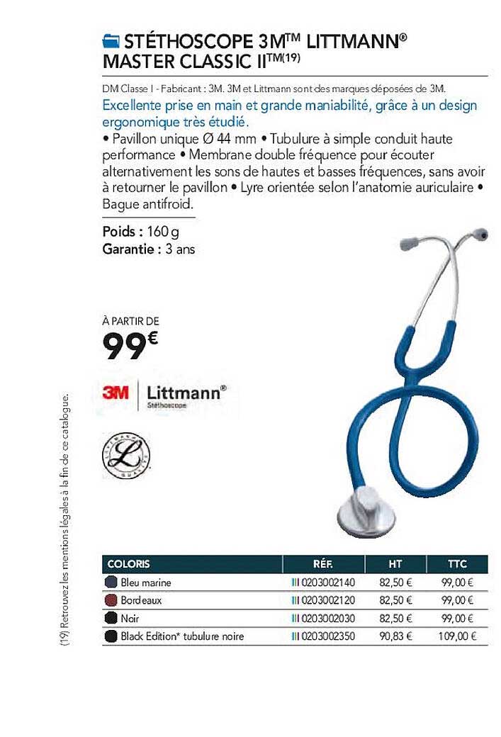 stéthoscope 3m littmann master classic II