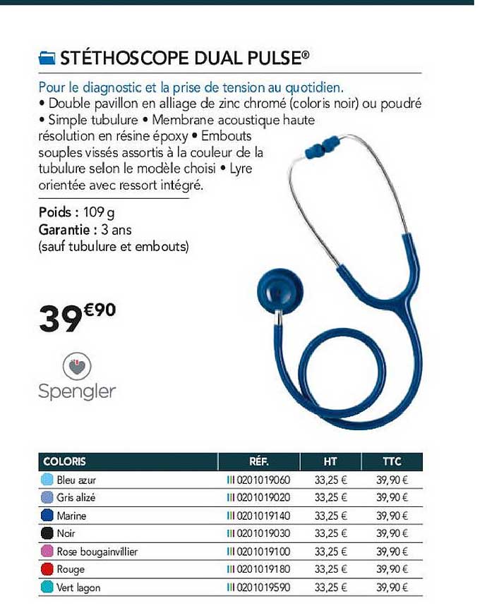 stéthoscope dual pulse spengler
