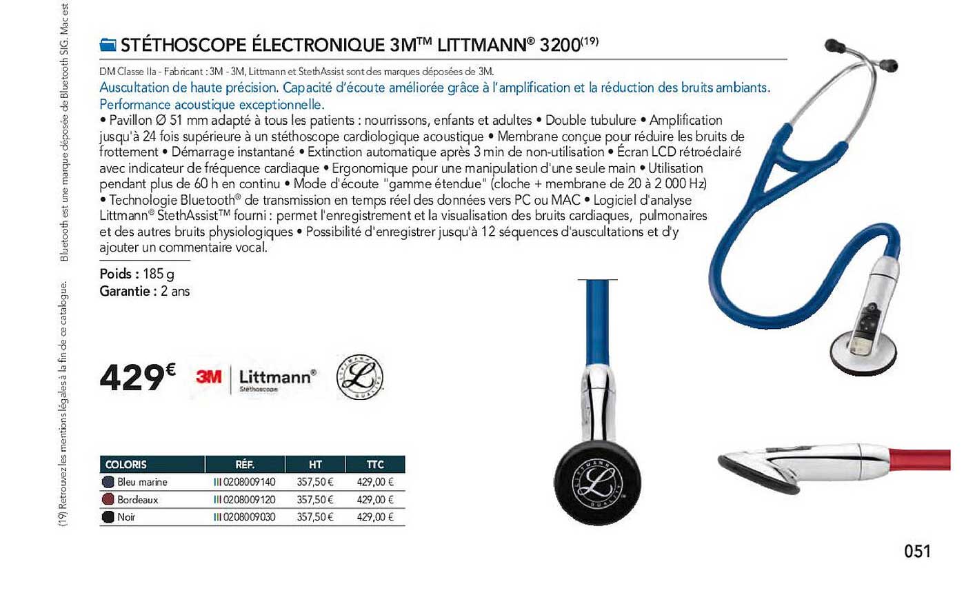 stéthoscope électronique 3m littmann 3200