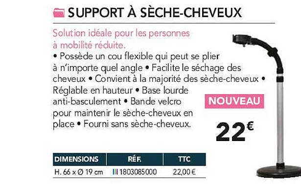 support à sèche-cheveux