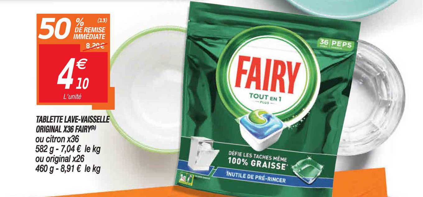 tablette lave-vaisselle original x36 fairy