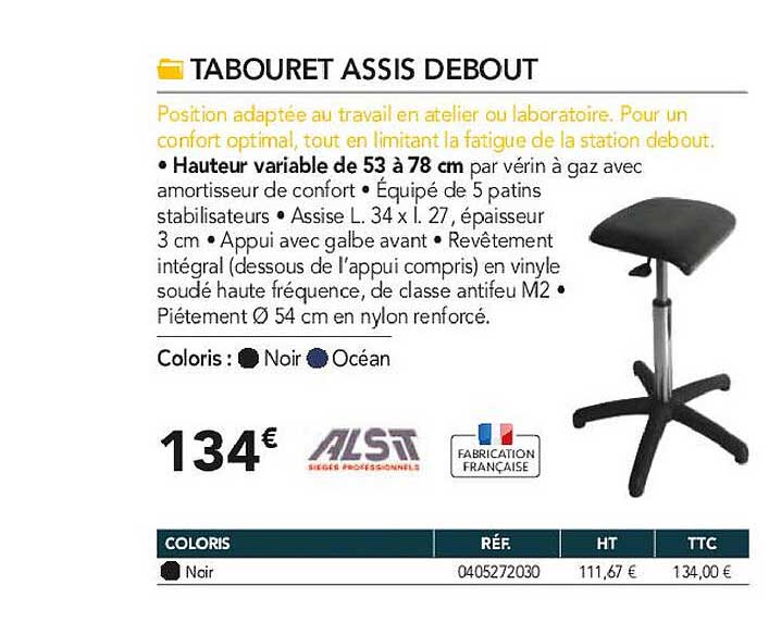 tabouret assis debout alsit