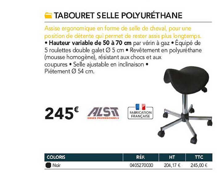 tabouret selle polyuréthane alsit