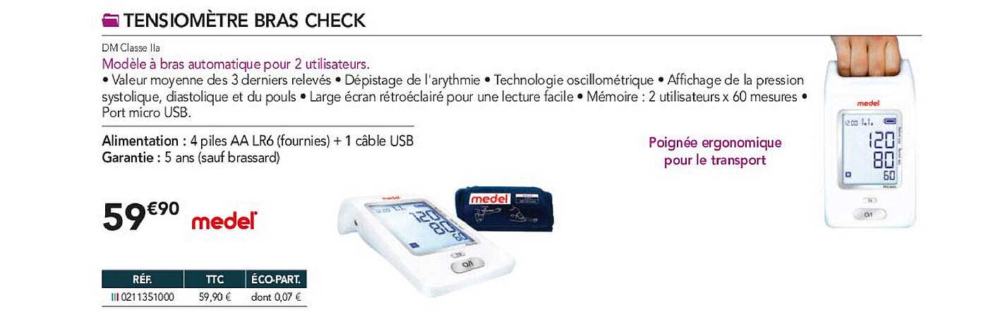 tensiomètre bras check medel