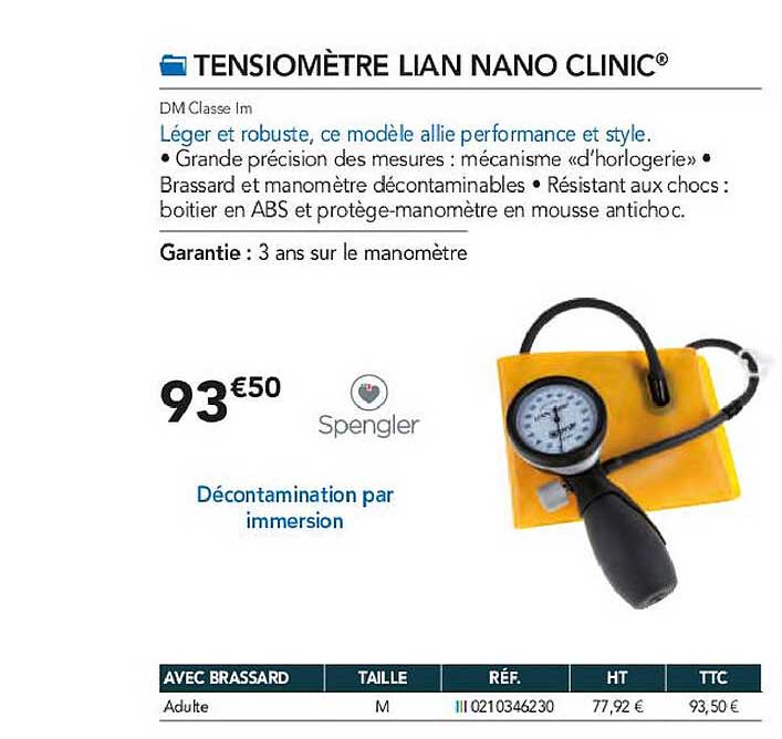 tensiomètre lian nano clinic spengler