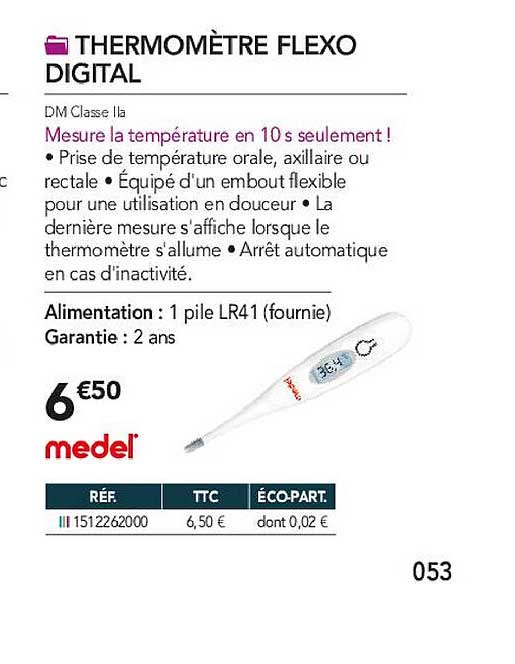 thermomètre flexo digital