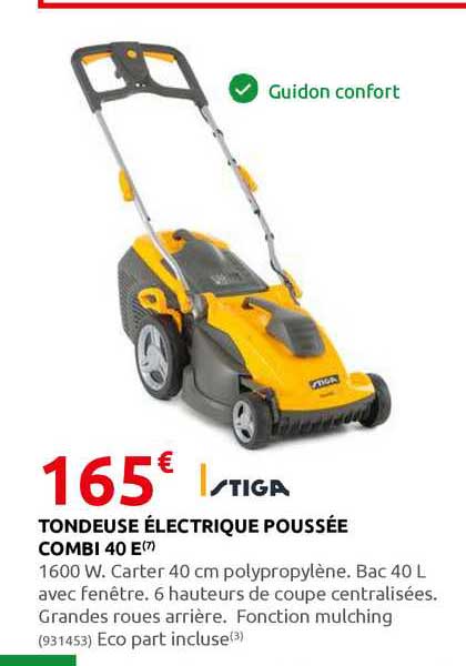 tondeuse électrique poussée combi 40 e stiga