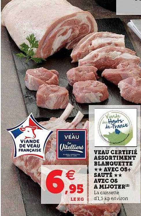 Veau Certifié Assortiment Blanquette Avec Os Sauté Avec Os à Mijoter