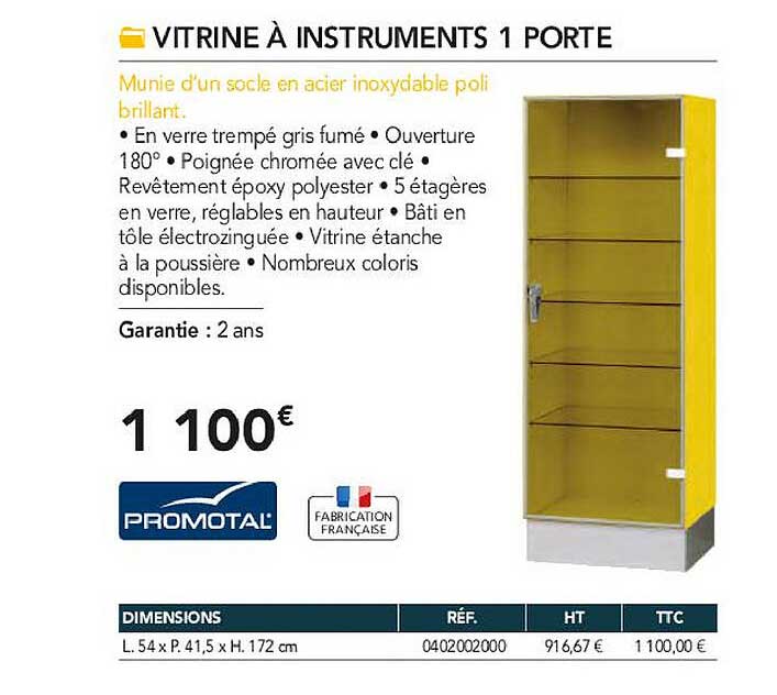 vitrine à instruments 1 porte promotal